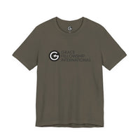 Unisex Jersey Short Sleeve Tee with Black Logo