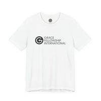 Unisex Jersey Short Sleeve Tee with Black Logo
