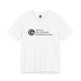 Unisex Jersey Short Sleeve Tee with Black Logo
