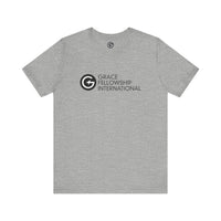 Unisex Jersey Short Sleeve Tee with Black Logo