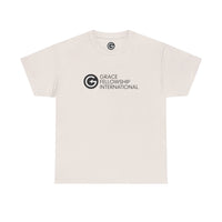 Unisex Heavy Cotton Tee with Black Logo