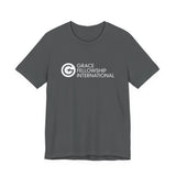 Unisex Jersey Short Sleeve Tee with White Logo