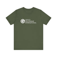 Unisex Jersey Short Sleeve Tee with White Logo