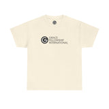 Unisex Heavy Cotton Tee with Black Logo